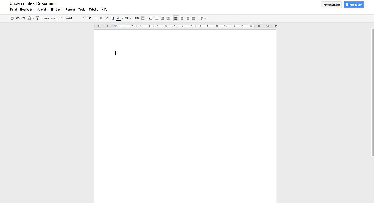 Google Docs website screenshot, 2011